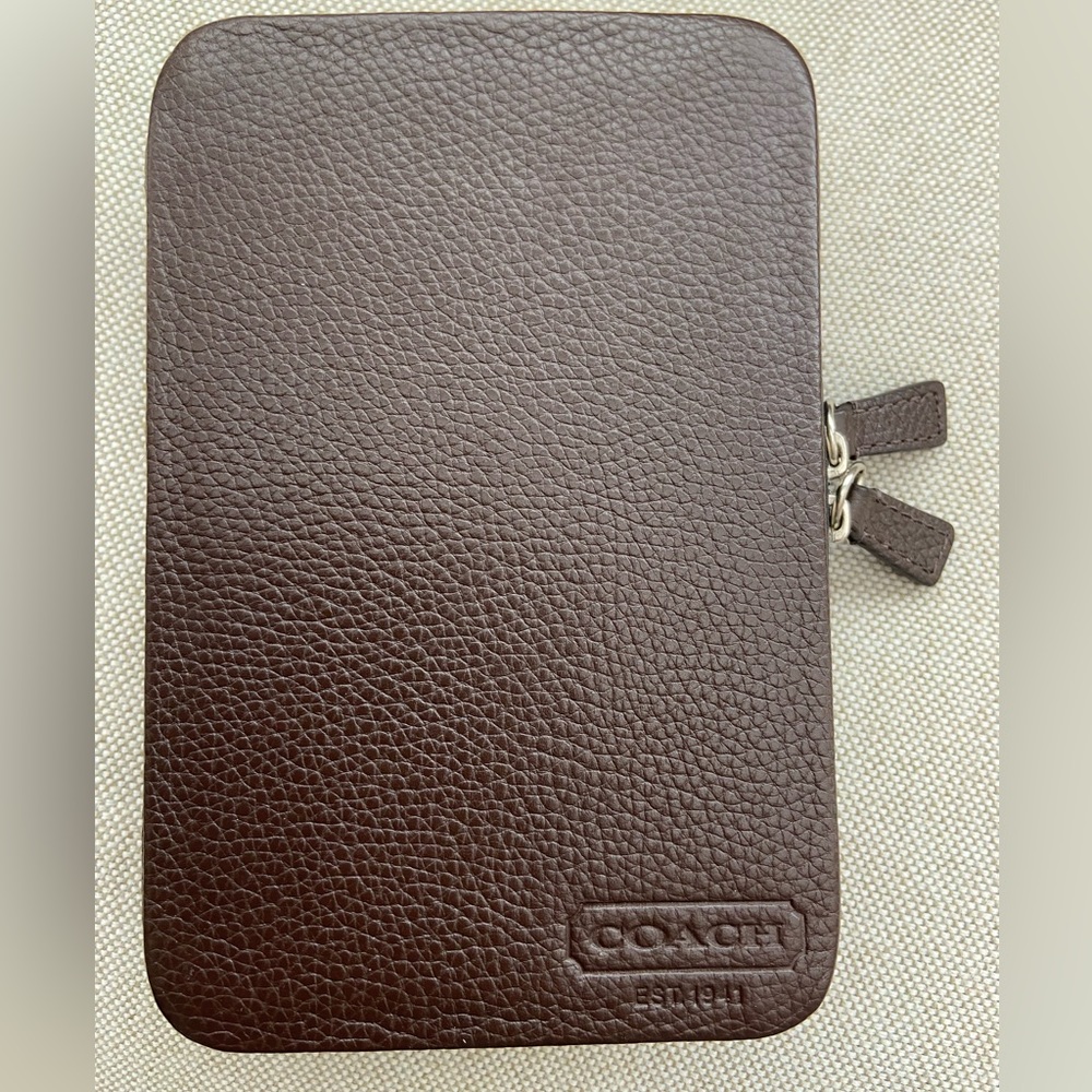 Coach… New…Brown Leather 22 pc Tool Set Zippered Case